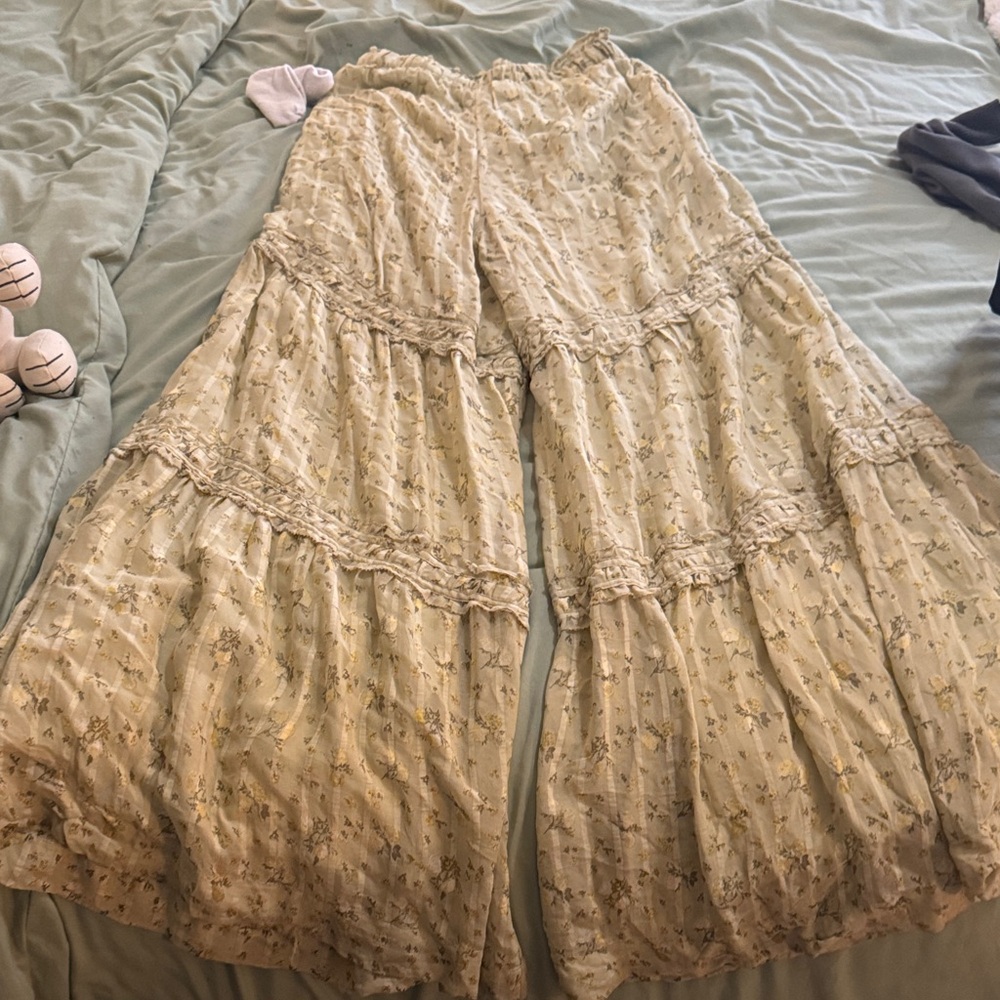FP Movement by Free People Cream Wide Leg Pants